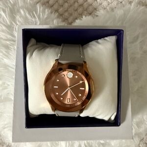 NEW MOVADO - Rose Gold Watch with Gray Strap